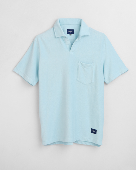  Towelling Polo Ice Blue