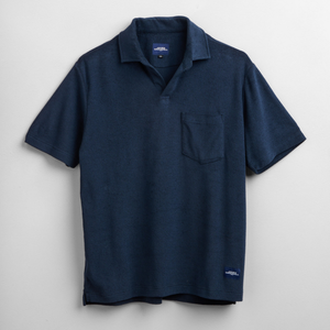 Towelling Polo Dark Azure