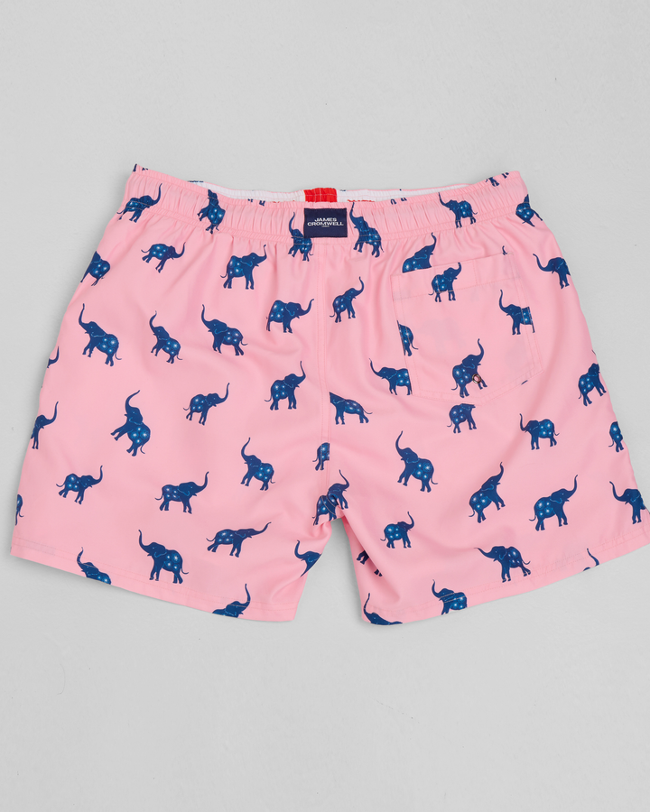 Dark Azure Elephant Mid-Length Swim Shorts