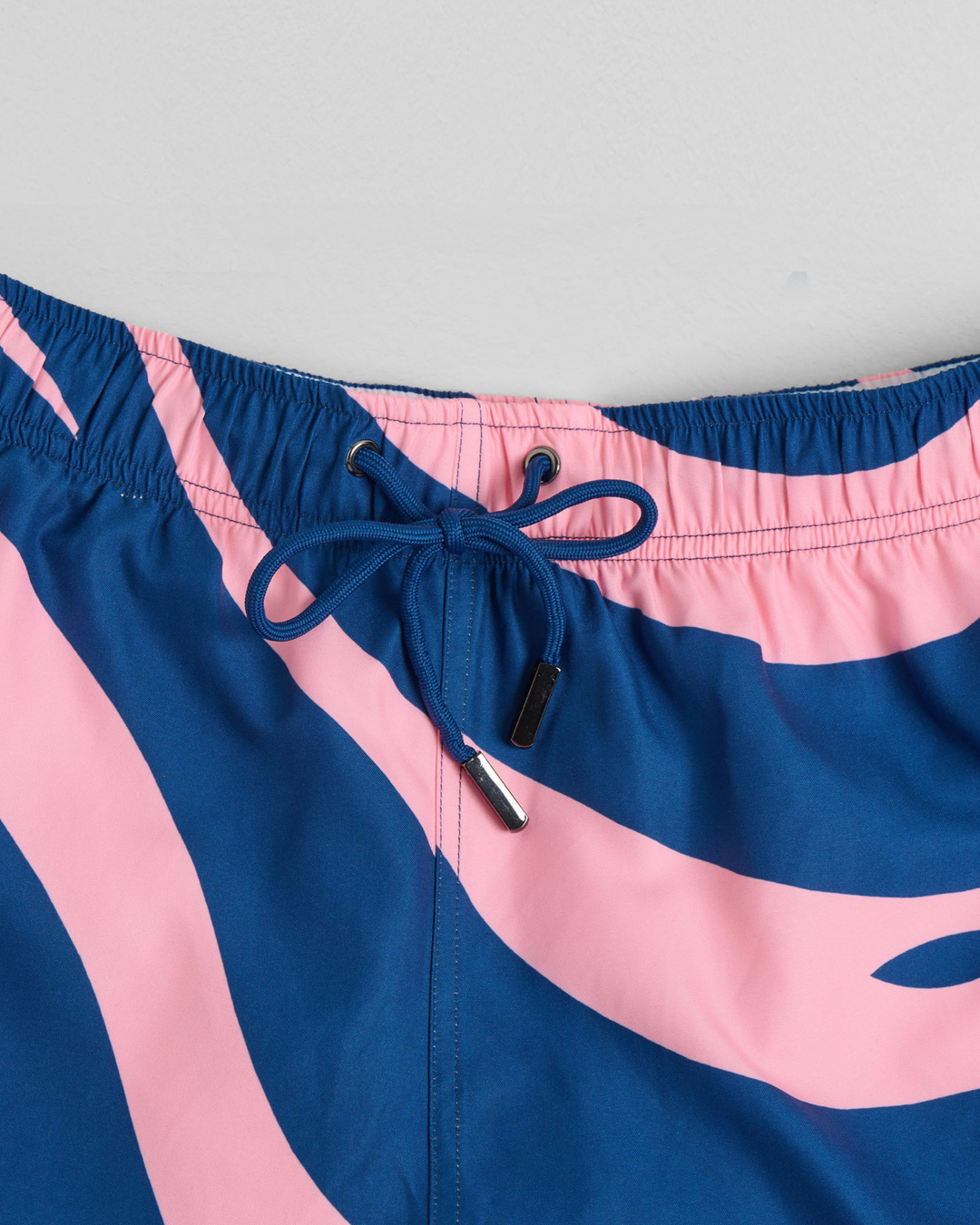 Pastel Pink Waves Mid-Length Swim Shorts