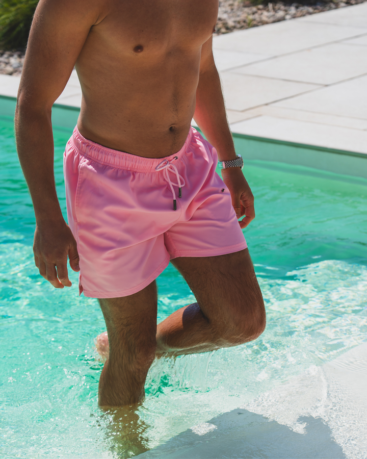 Pastel Pink OG Mid-Length Swim Shorts