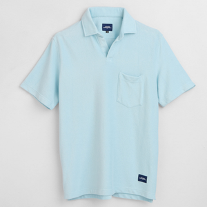 Towelling Polo Ice Blue