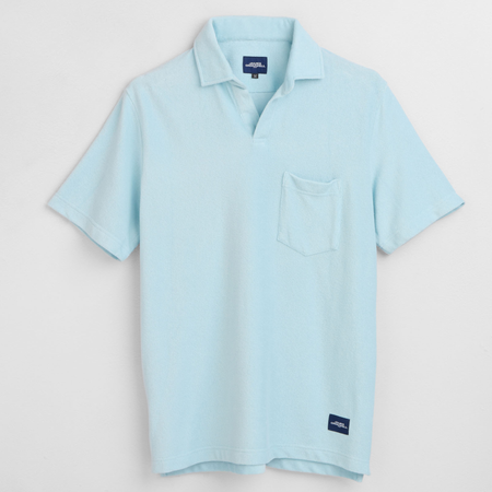 Towelling Polo Ice Blue