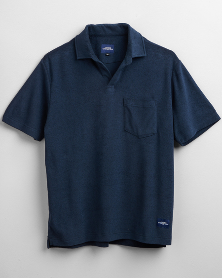 Towelling Polo Dark Azure