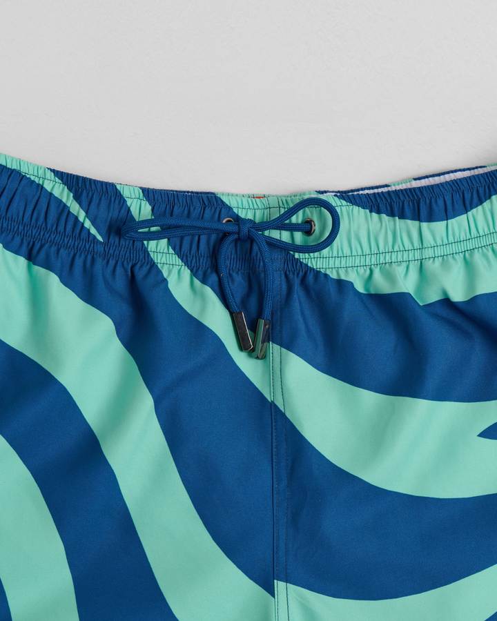 Mint Waves Mid-Length Swim Shorts