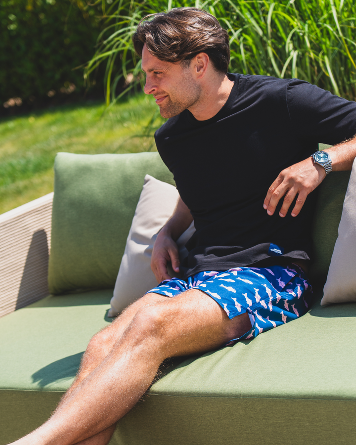 Pink Bold Fish Mid-Length Swim Shorts