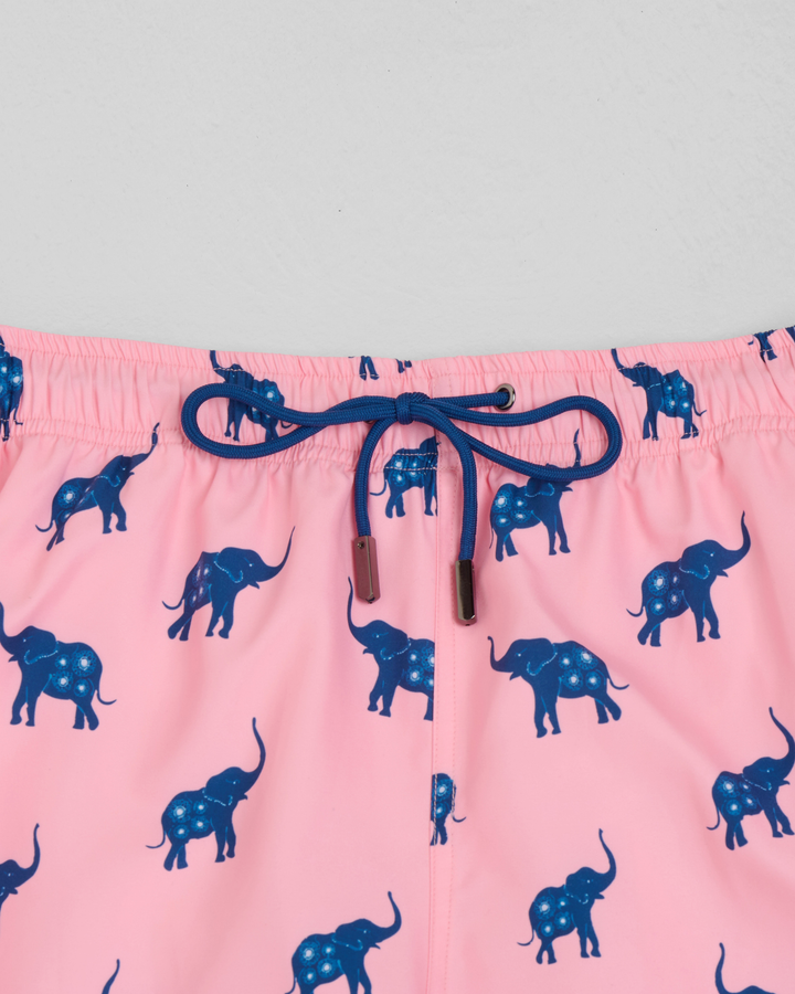 Dark Azure Elephant Mid-Length Swim Shorts