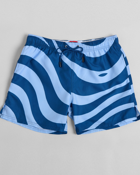 Ice Blue Waves Swim Shorts