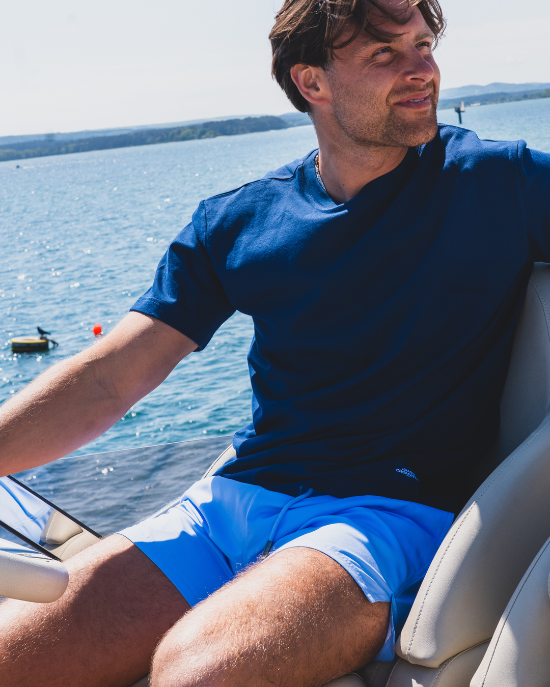 Ice Blue OG Mid-Length Swim Shorts