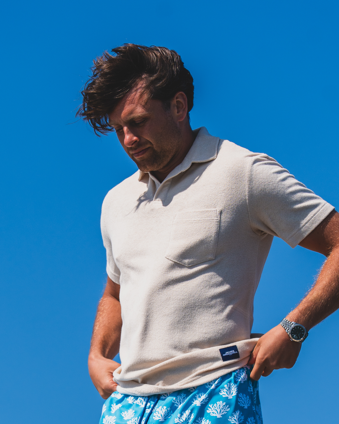 Towelling Polo Sand