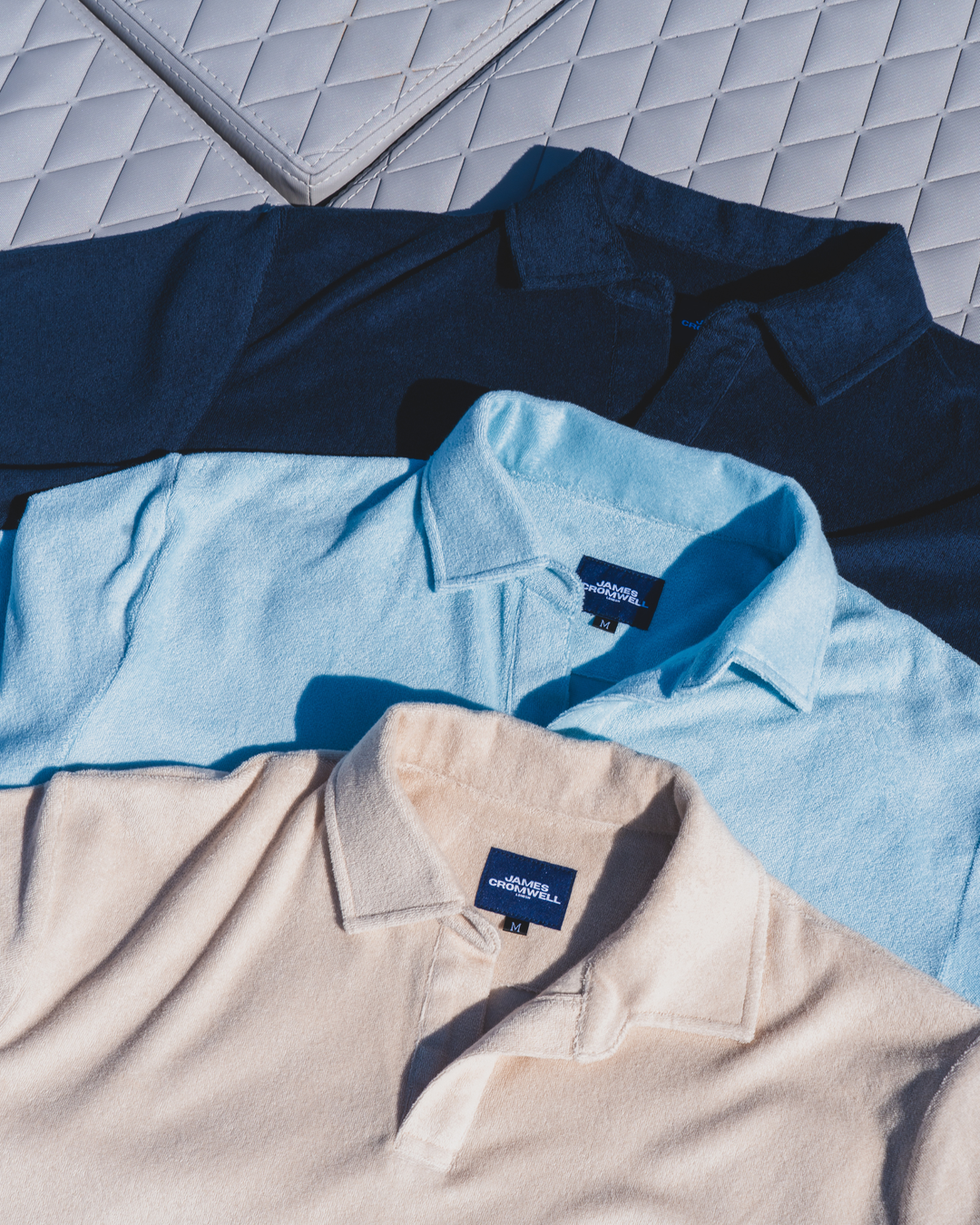 Towelling Polo Ice Blue