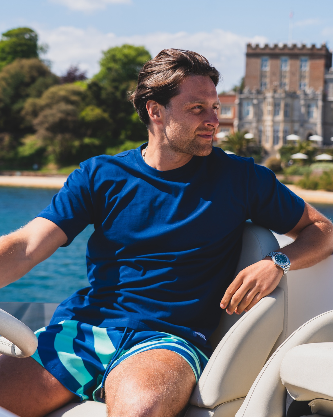 Mint Waves Mid-Length Swim Shorts