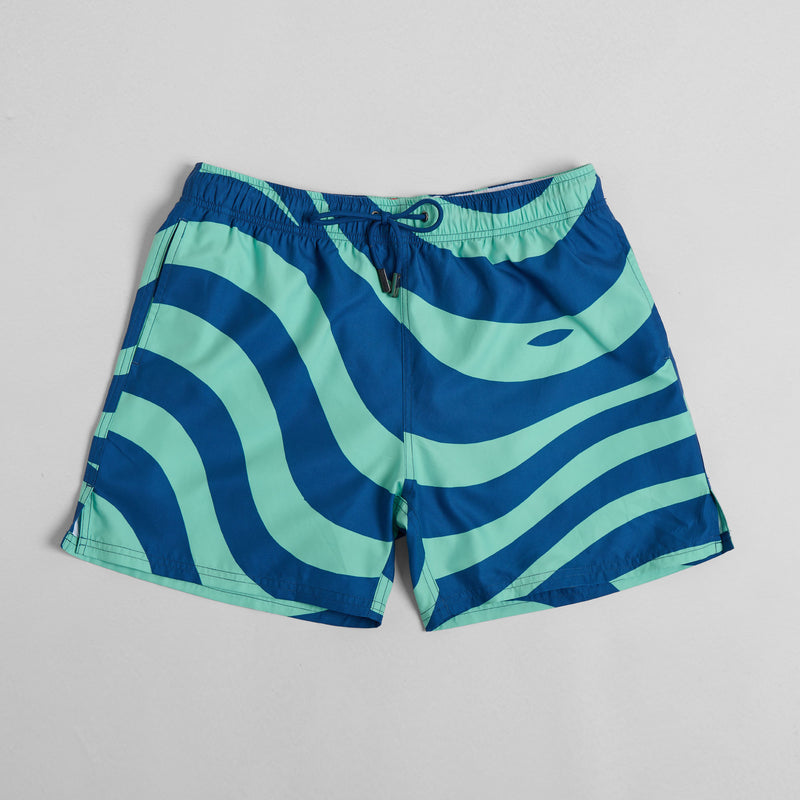 Mint Waves Mid-Length Swim Shorts