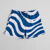 Dark Azure Waves Mid-Length Swim Shorts