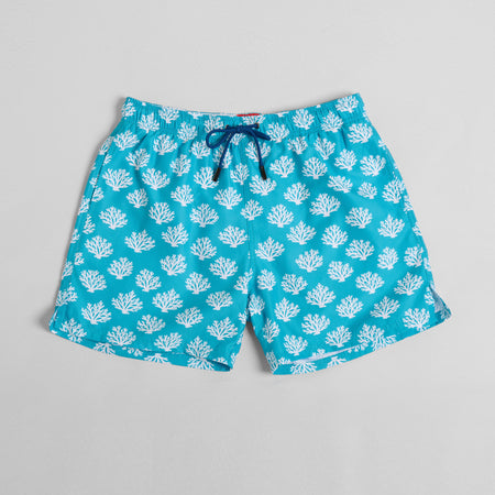 White Coral Mid-Length Swim Shorts