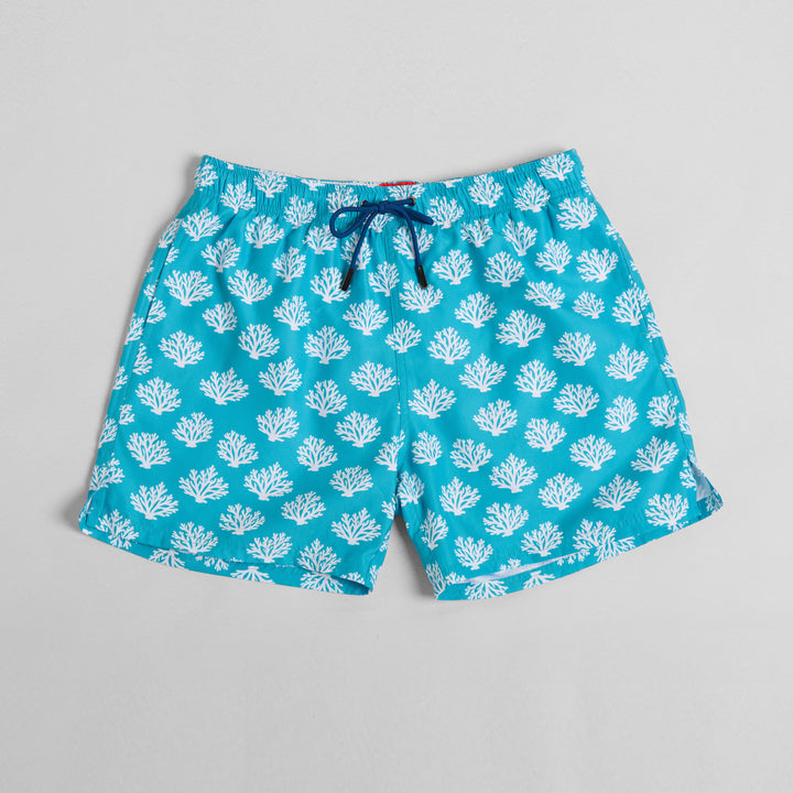 White Coral Mid-Length Swim Shorts