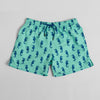 Dark Azure Seahorse Mid-Length Swim Shorts