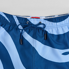 Dark Azure Waves Swim Shorts